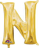 GoldLetter "N" Mylar 16 Inch Balloon